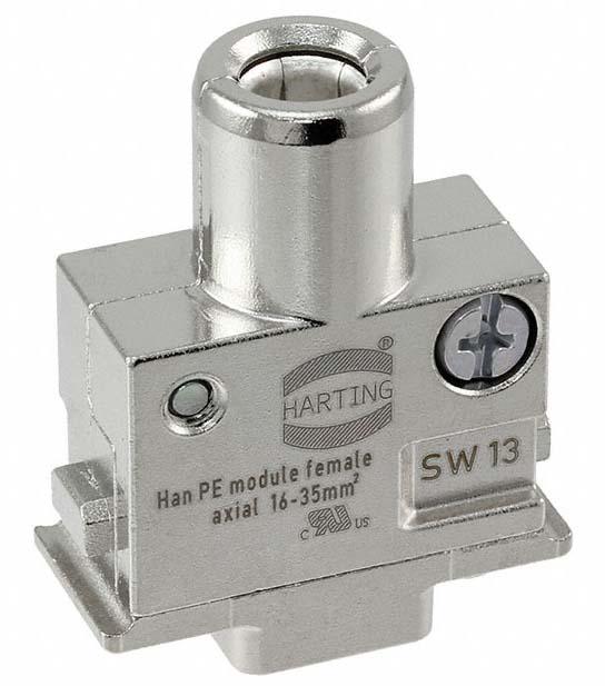 Produktfoto 1 von HARTING Han-Modular Robustes Power Steckverbinder-Modul, 1-polig Buchse, Han-PE-Modul