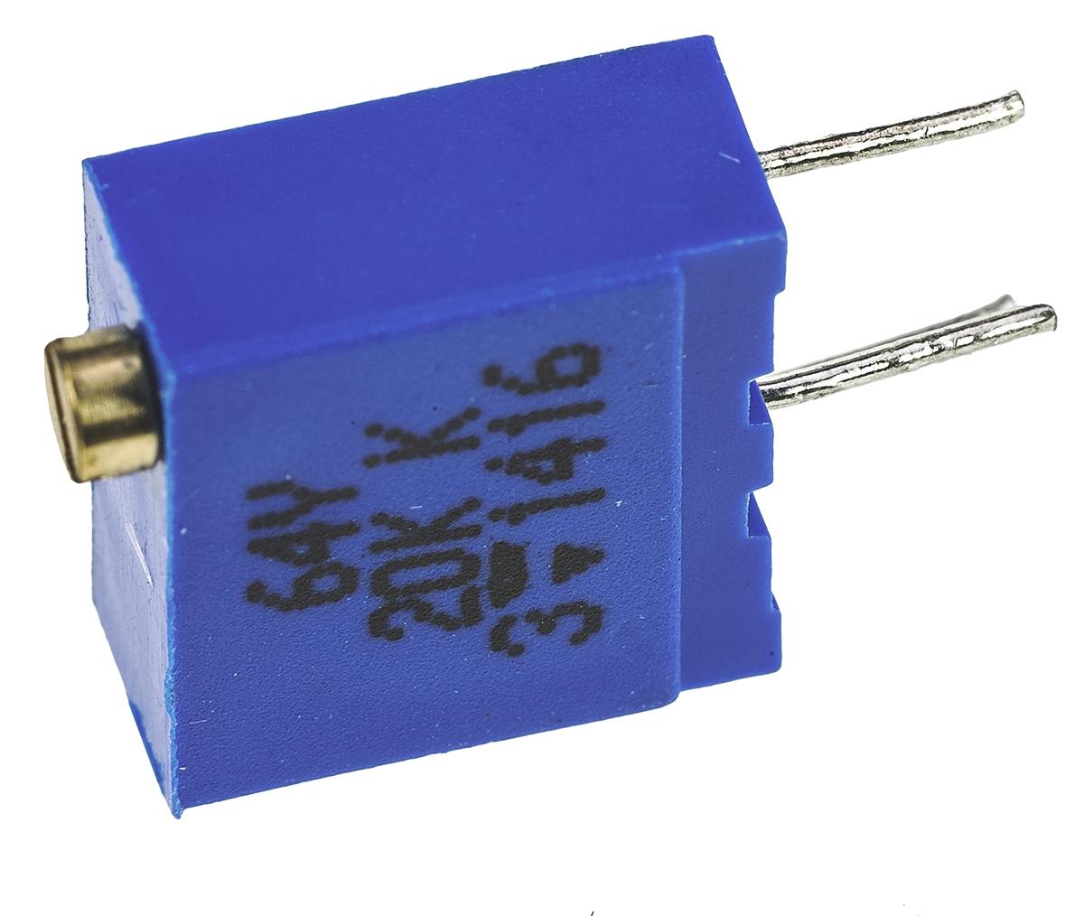 Produktfoto 1 von Vishay 64Y 23-Gang-Gang THT Trimmer-Potentiometer, Einstellung von oben, 20kΩ, ±10%, 0.5W, Pin, L. 9.7mm