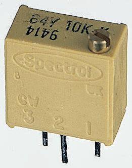 Produktfoto 1 von Vishay 64Y 23-Gang-Gang THT Trimmer-Potentiometer, Einstellung von oben, 1MΩ, ±10%, 0.06W, Pin, L. 9.7mm