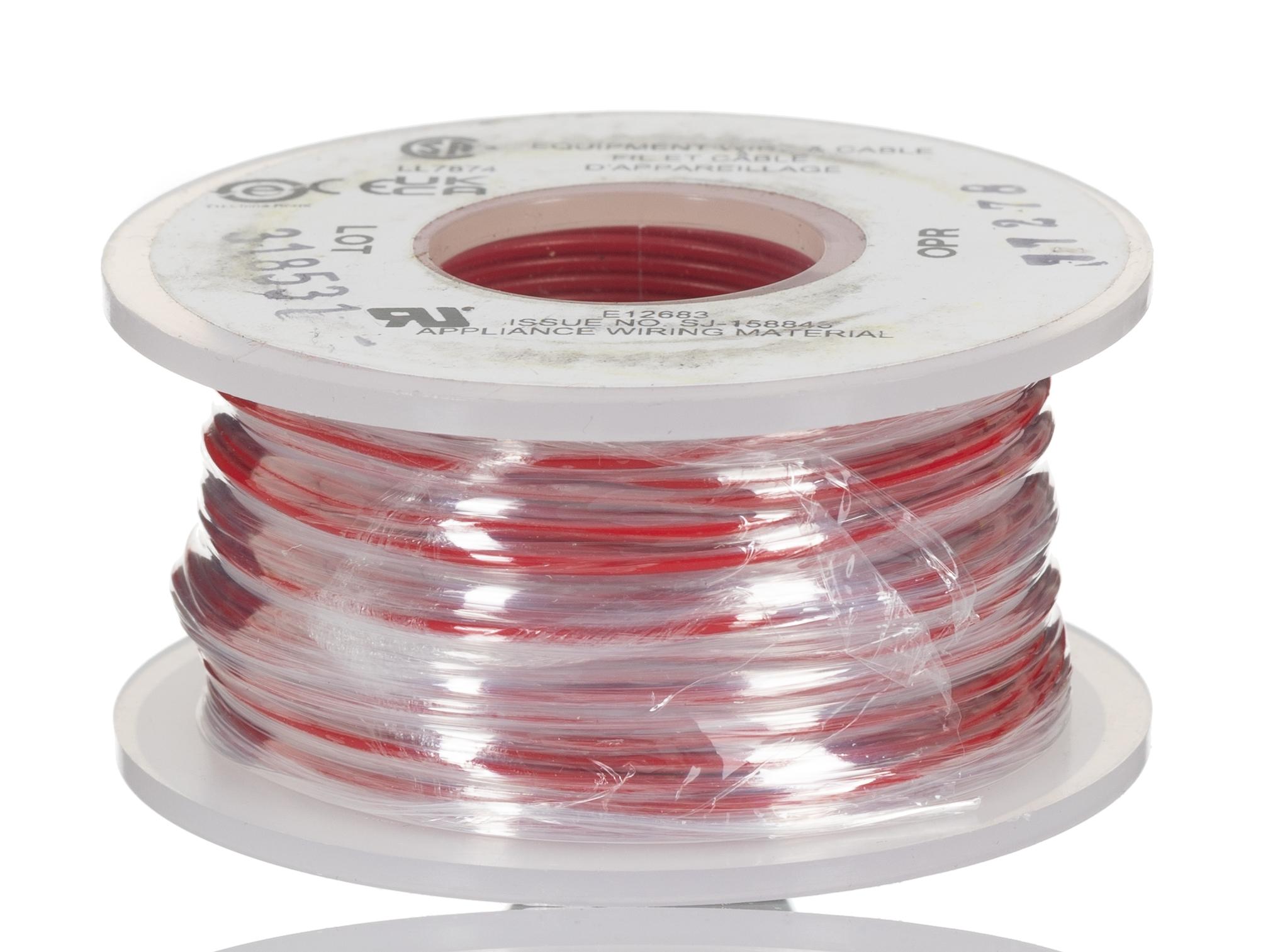 Produktfoto 1 von Alpha Wire Einzeladerleitung 0,13 mm², 26 AWG 30m Rot PVC isoliert Ø 1.3mm 7/0,16 mm Litzen UL1007