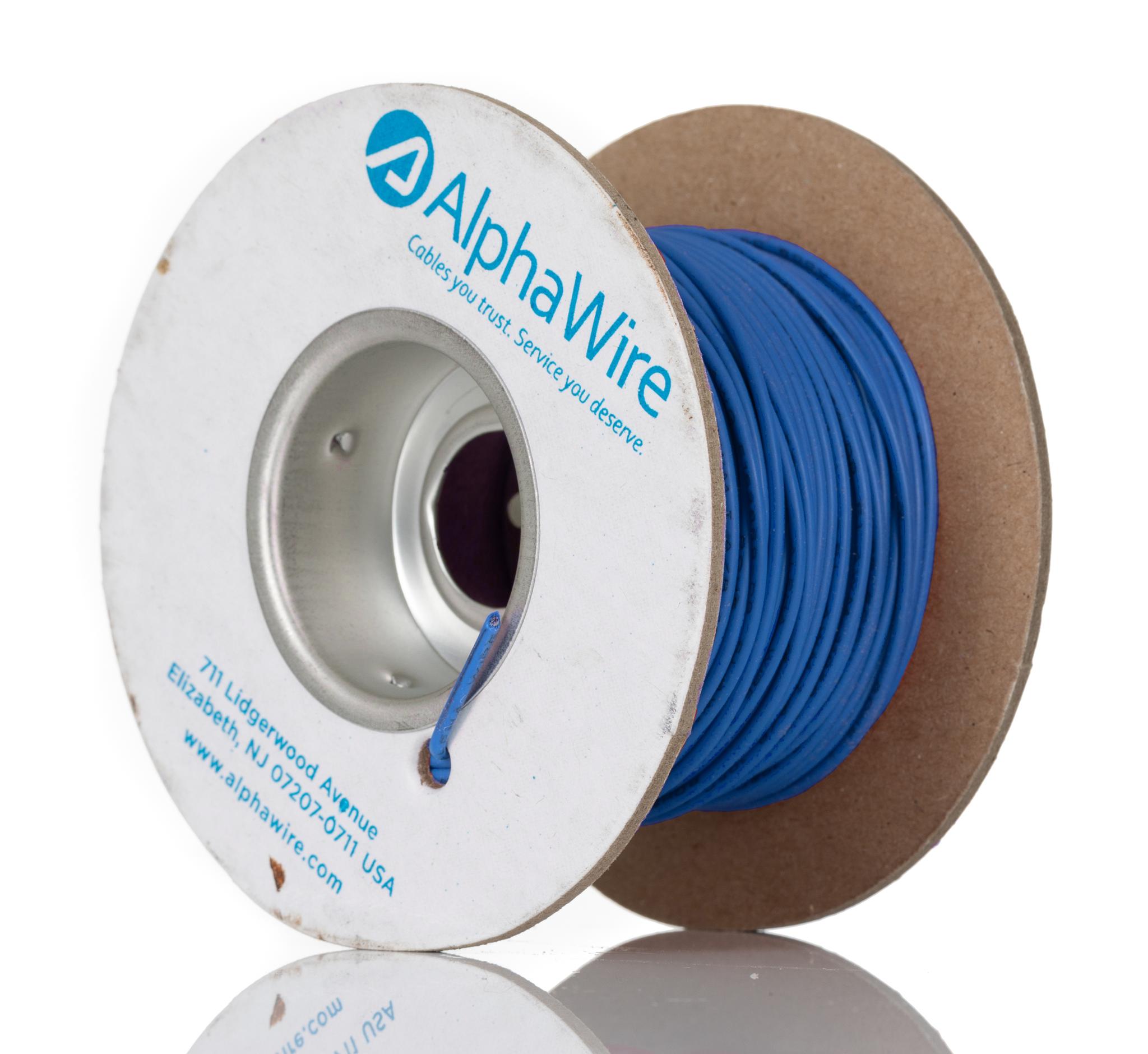 Produktfoto 1 von Alpha Wire Einzeladerleitung 0,75 mm², 18 AWG 30m Blau MPPE isoliert Ø 1.7mm 16/0,25 mm Litzen UL11028