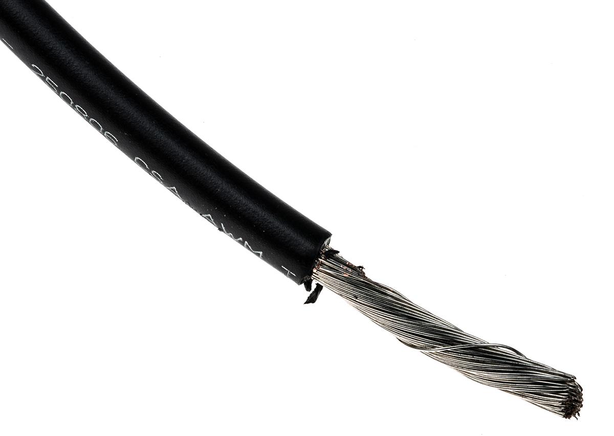 Produktfoto 1 von Alpha Wire Einzeladerleitung 5,2 mm², 10 AWG 30m Schwarz PVC isoliert Ø 4.67mm 105/0,25 mm Litzen UL1015