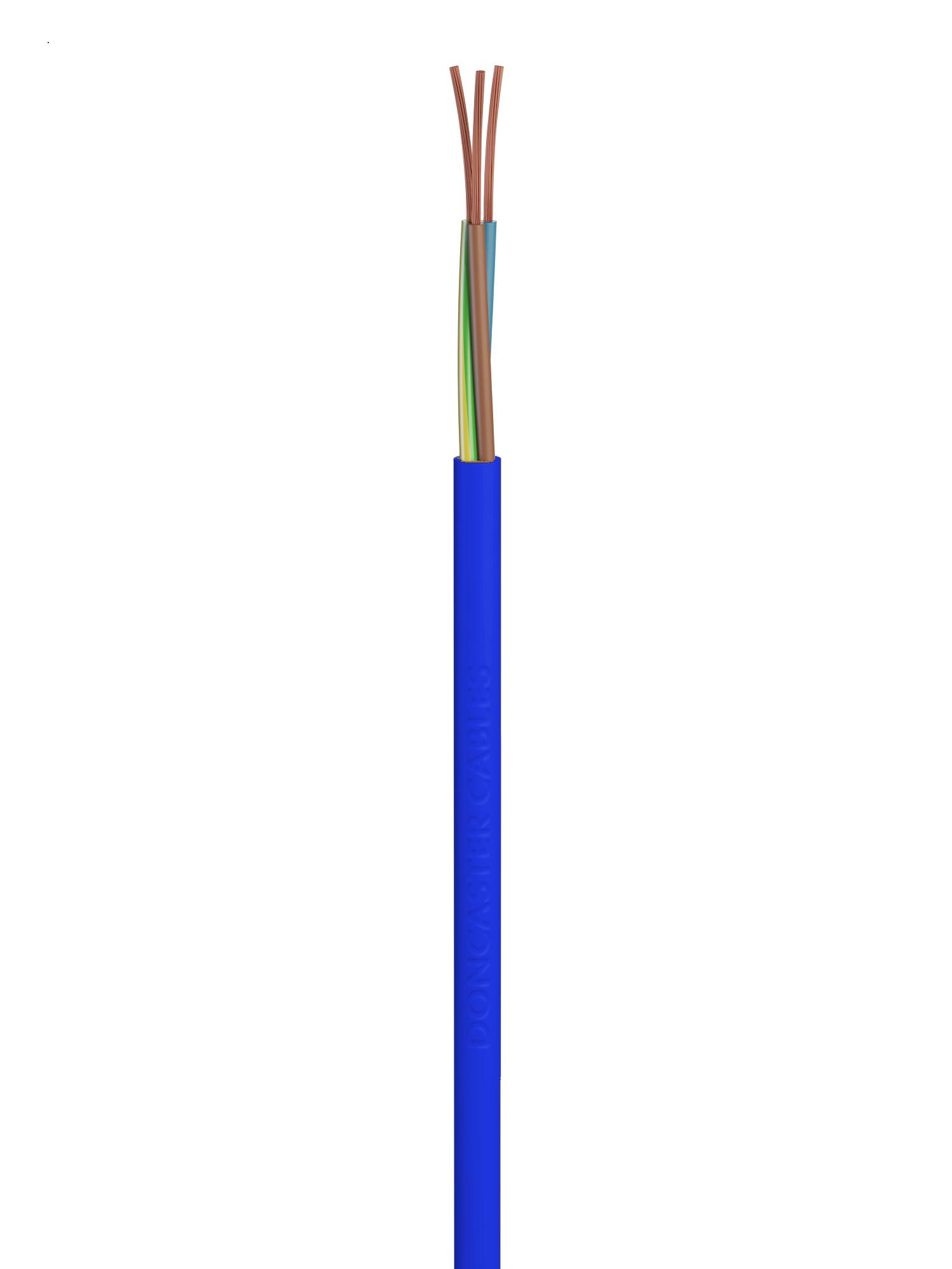 Produktfoto 1 von RS PRO Netzkabel, 3-adrig Typ Kältebeständig Blau x 1,5 mm² 50m, 300/500 V, PVC