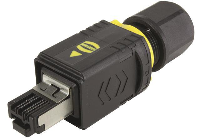 HARTING PushPull V4 Cat.5 RJ45-Steckverbinder Stecker, 4-Port 1-polig, Kabelmontage