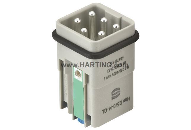 Produktfoto 1 von HARTING Han Q Industrie-Steckverbinder Kontakteinsatz, 5-polig 16A Stecker, Schnellverriegelung