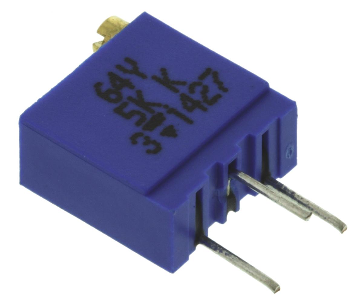 Produktfoto 1 von Vishay 64Y 23-Gang-Gang THT Trimmer-Potentiometer, Einstellung von oben, 5kΩ, ±10%, 0.5W, Pin, L. 9.7mm