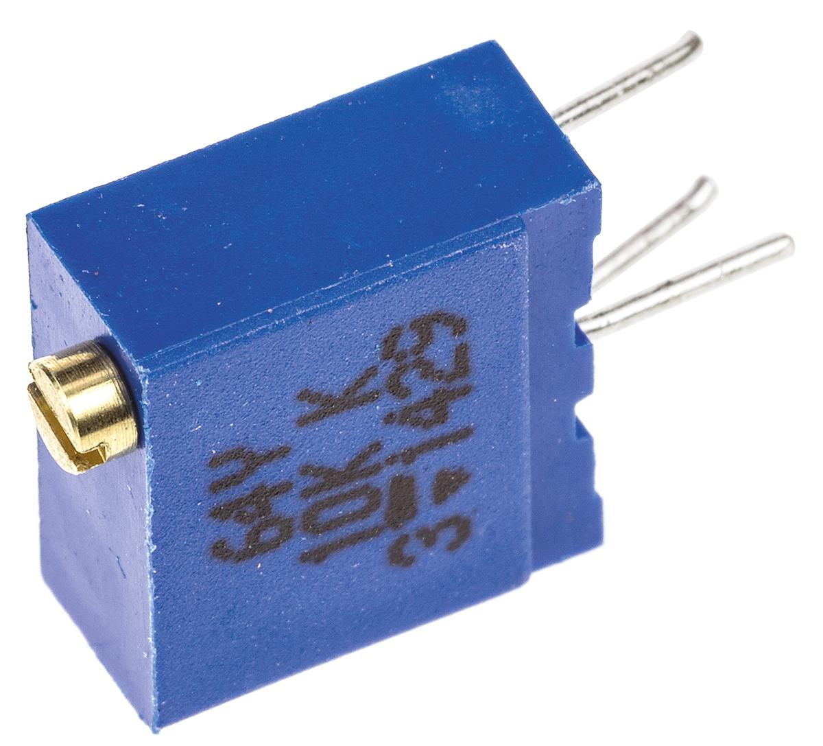 Produktfoto 1 von Vishay 64Y 23-Gang-Gang THT Trimmer-Potentiometer, Einstellung von oben, 10kΩ, ±10%, 0.5W, Pin, L. 9.7mm