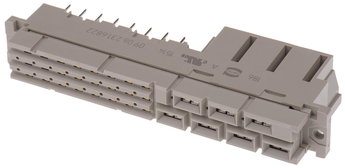 Produktfoto 1 von Harting 09 06 C2 DIN 41612-Steckverbinder Buchse Gerade, 24 + 7-polig / 2/3-reihig, Raster 3.81 mm, 5.08 mm, 6.5 mm,