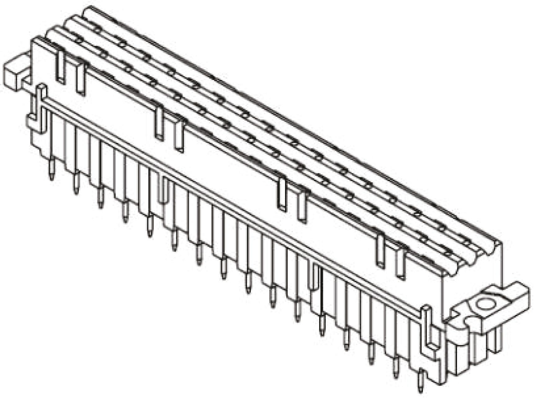 HARTING 09 06 C1 DIN 41612-Steckverbinder Buchse Gerade, 48-polig / 3-reihig, Raster 5.08mm Lötanschluss