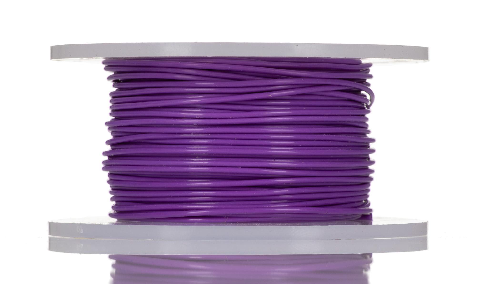 Produktfoto 1 von Alpha Wire Einzeladerleitung 0.23 mm², 24 AWG 30m Violett PTFE isoliert Ø 1.12mm 7/0.20 mm Litzen UL1213