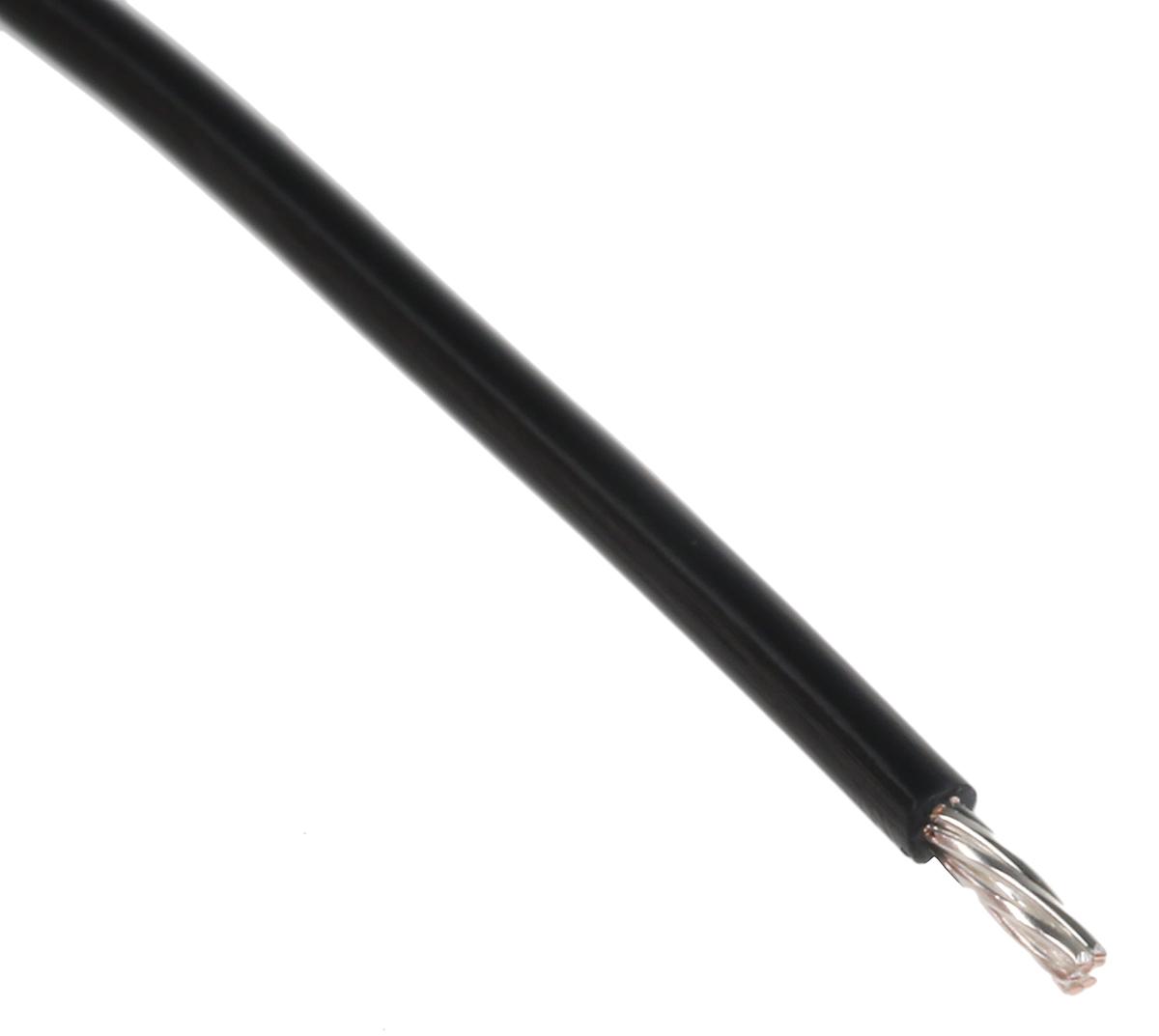 Produktfoto 1 von Alpha Wire Einzeladerleitung 0.35 mm², 22 AWG 30m Schwarz PTFE isoliert Ø 1.27mm 7/0,25 mm Litzen UL1213