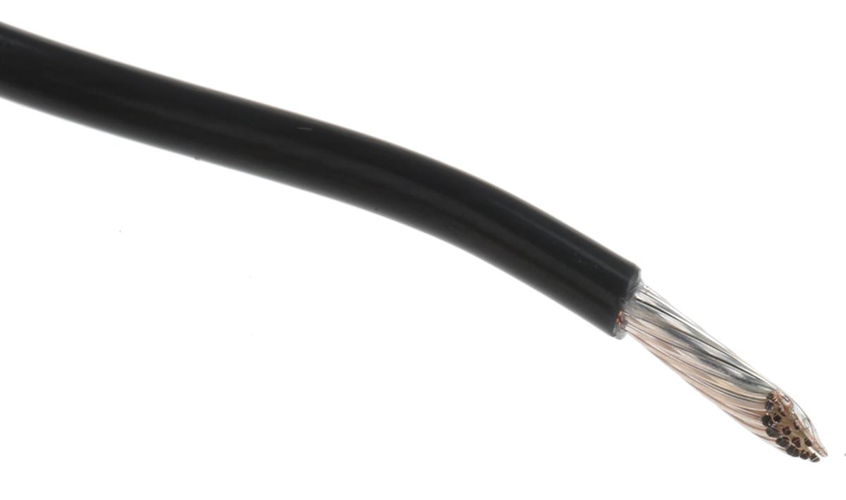 Produktfoto 1 von Alpha Wire Einzeladerleitung 0.96 mm², 18 AWG 30m Schwarz PTFE isoliert Ø 1.75mm 19/0,25 mm Litzen UL1213