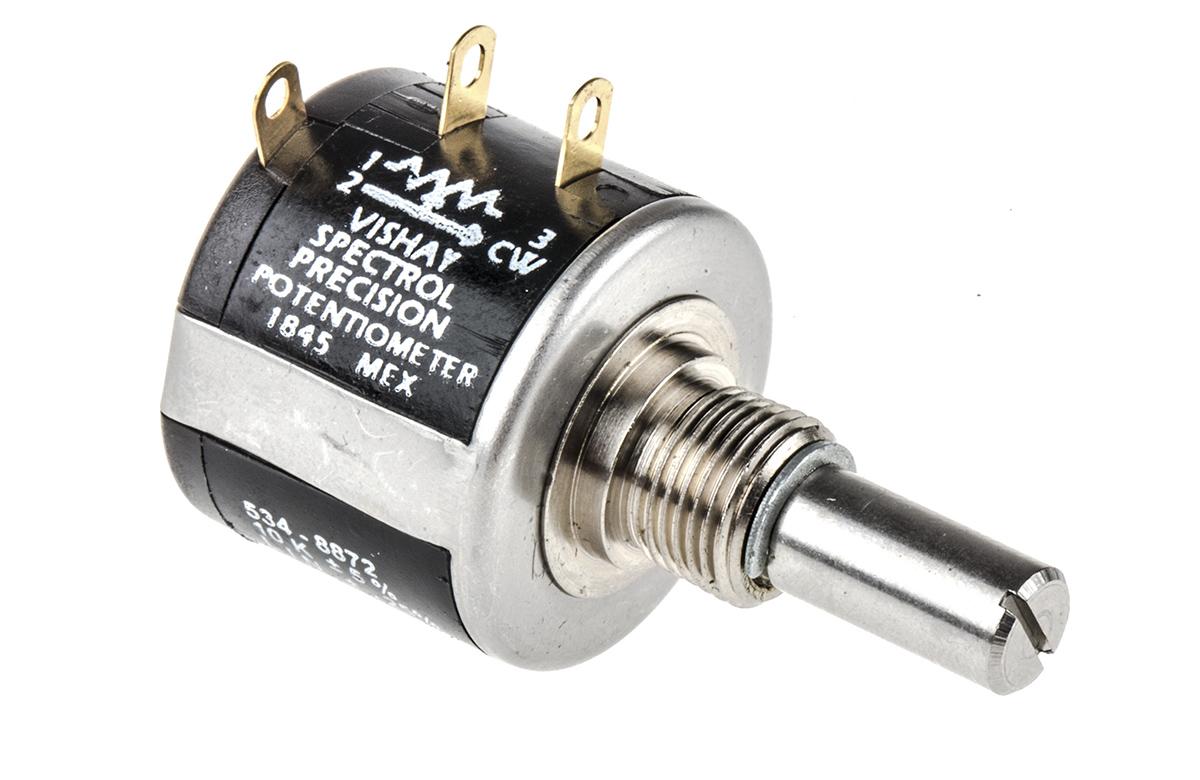 Vishay 534, Tafelmontage 10-Gang  Dreh Potentiometer 10kΩ ±5% / 2W , Schaft-Ø 6 mm