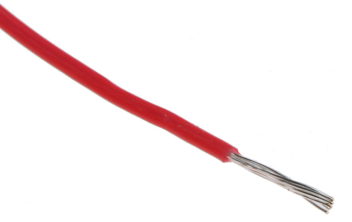 Produktfoto 1 von Alpha Wire Einzeladerleitung 0.14 mm², 26 AWG 30m Rot PTFE isoliert Ø 0.99mm 7/0,16 mm Litzen UL1213