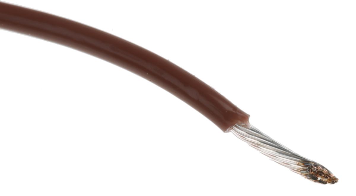 Alpha Wire Einzeladerleitung 0.62 mm², 20 AWG 30m Braun PTFE isoliert Ø 1.47mm 19/0,20 mm Litzen UL1213