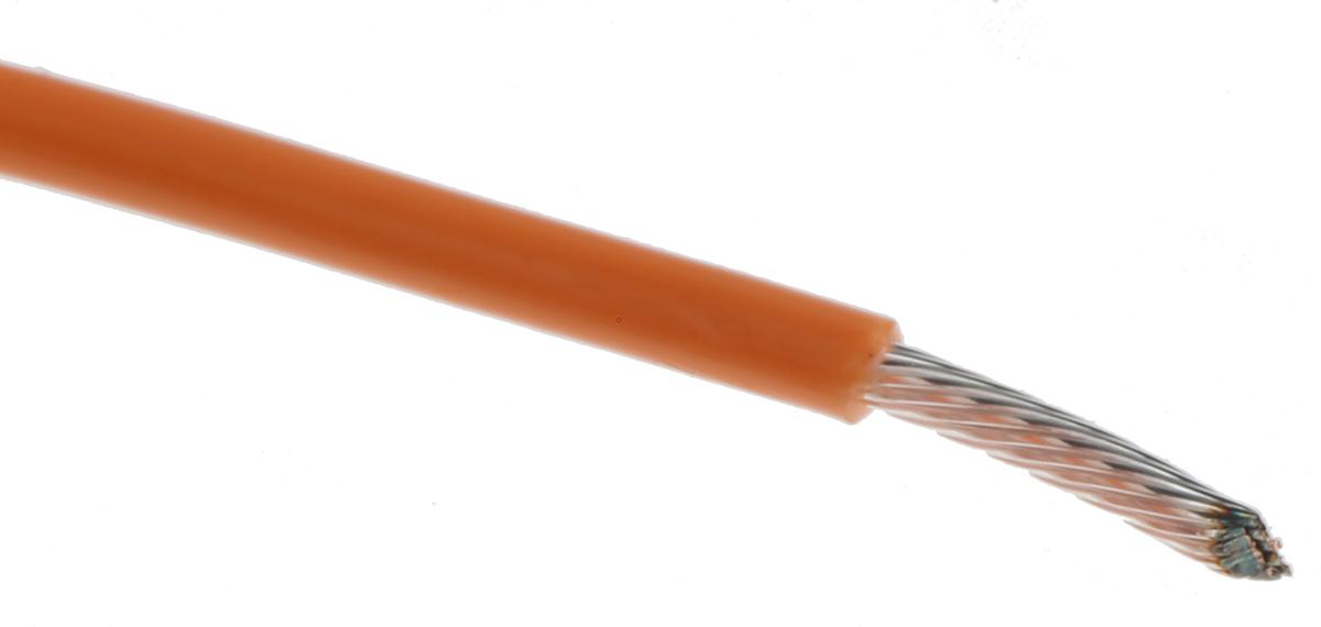 Produktfoto 1 von Alpha Wire Einzeladerleitung 0.62 mm², 20 AWG 30m Orange PTFE isoliert Ø 1.47mm 19/0,20 mm Litzen UL1213