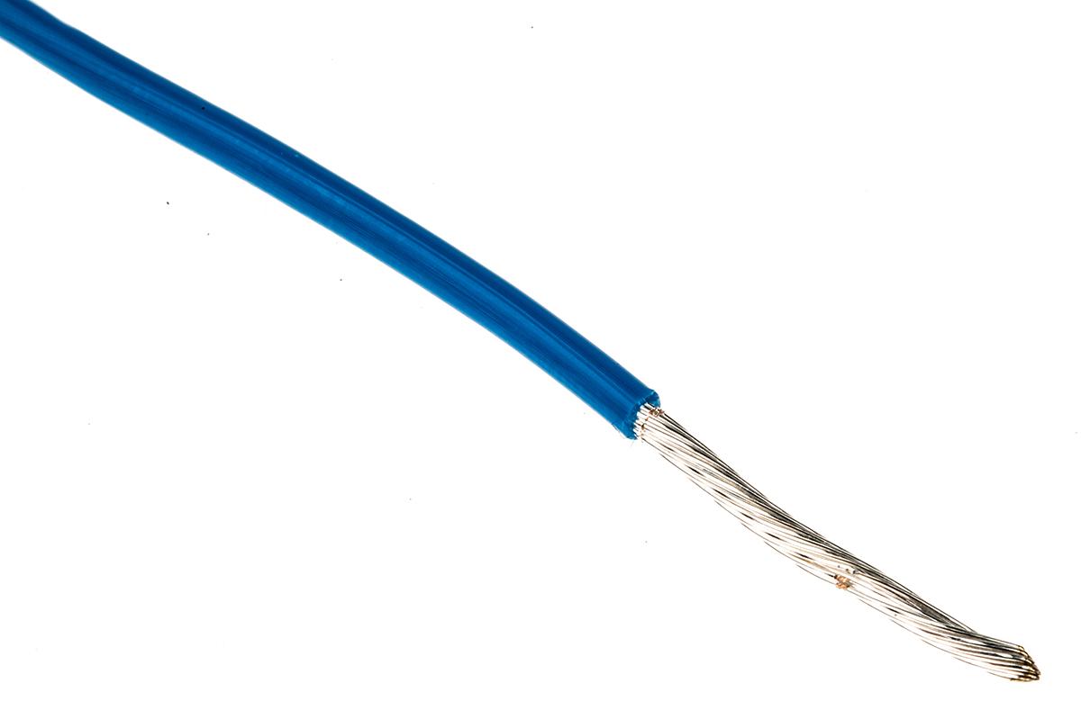 Produktfoto 1 von Alpha Wire Einzeladerleitung 1.23 mm², 16 AWG 30m Blau PTFE isoliert Ø 2.03mm 19/0,29 mm Litzen UL1213