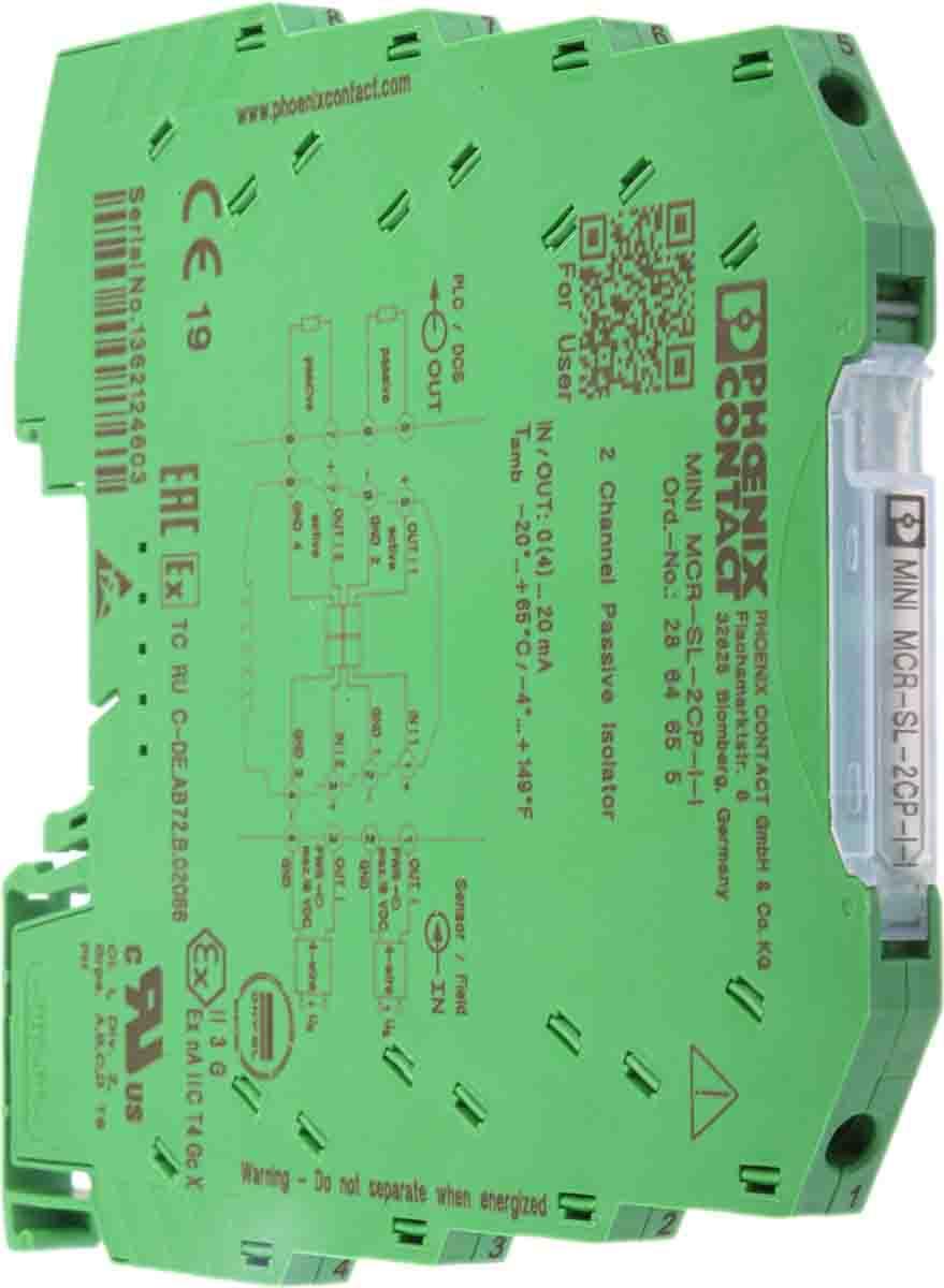 Produktfoto 1 von Phoenix Contact MINI MCR Signalwandler, Schleifengespeister Isolator 18V, Strom 0 → 20mA EIN / Strom 0 →