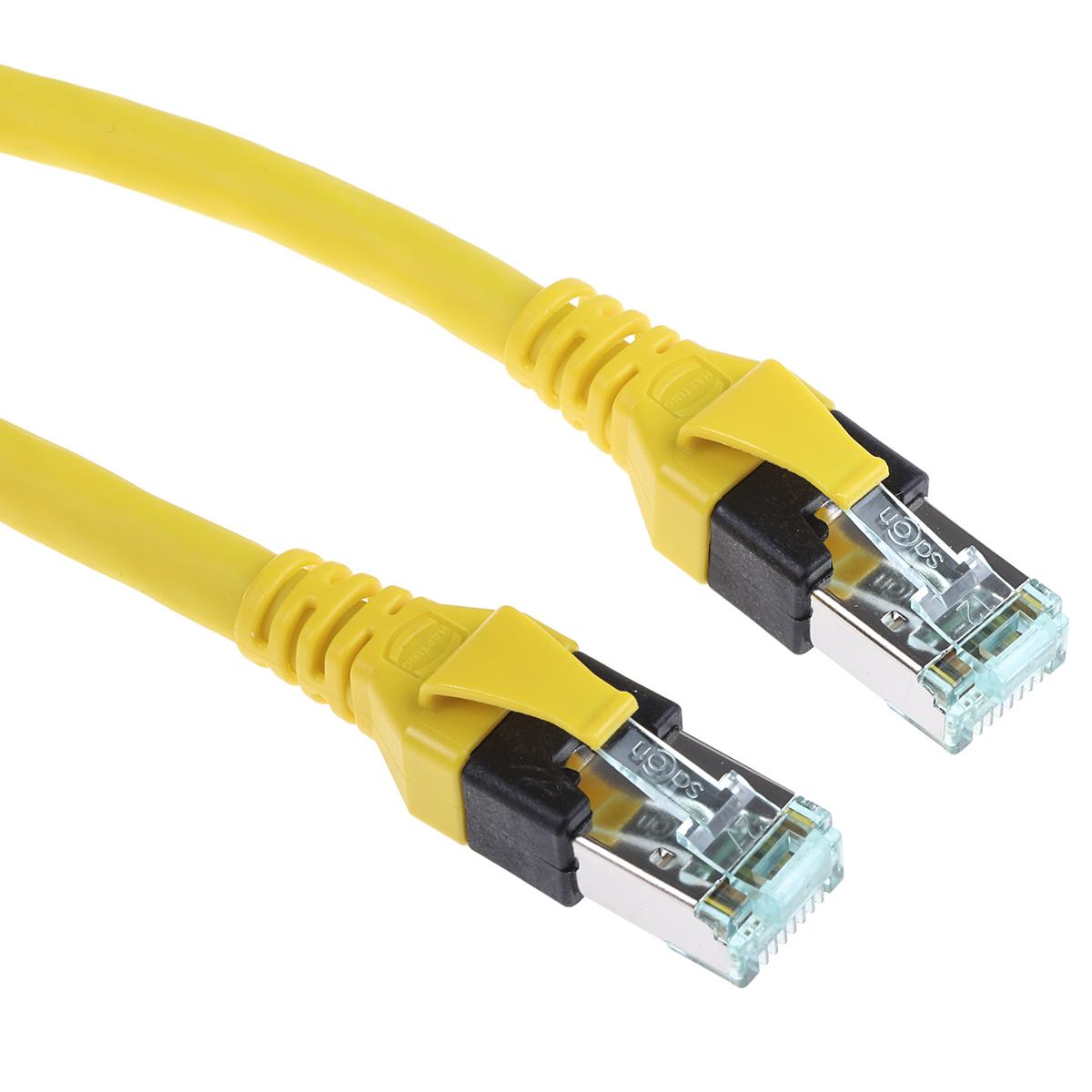 Produktfoto 1 von HARTING Ethernetkabel Cat.6, 5m, Gelb Patchkabel, A RJ45 SF/UTP Stecker, B RJ45, PUR