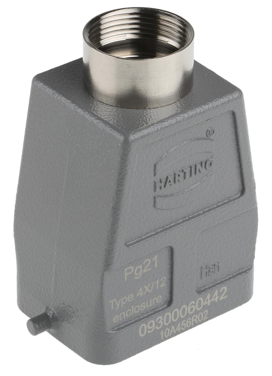 HARTING Han B Steckverbinder-Haube, PG21, Eingang oben, IP65