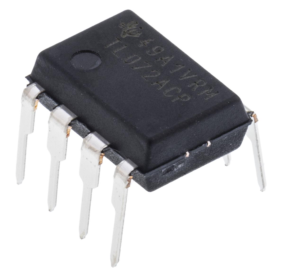 Produktfoto 1 von Texas Instruments Operationsverstärker THT PDIP, biplor typ. ±12 V, ±15 V, ±5 V, ±9 V, 8-Pin