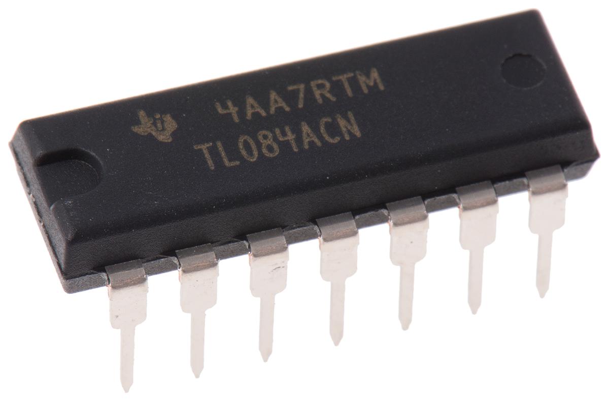 Produktfoto 1 von Texas Instruments Operationsverstärker THT PDIP, biplor typ. ±12 V, ±15 V, ±5 V, ±9 V, 14-Pin