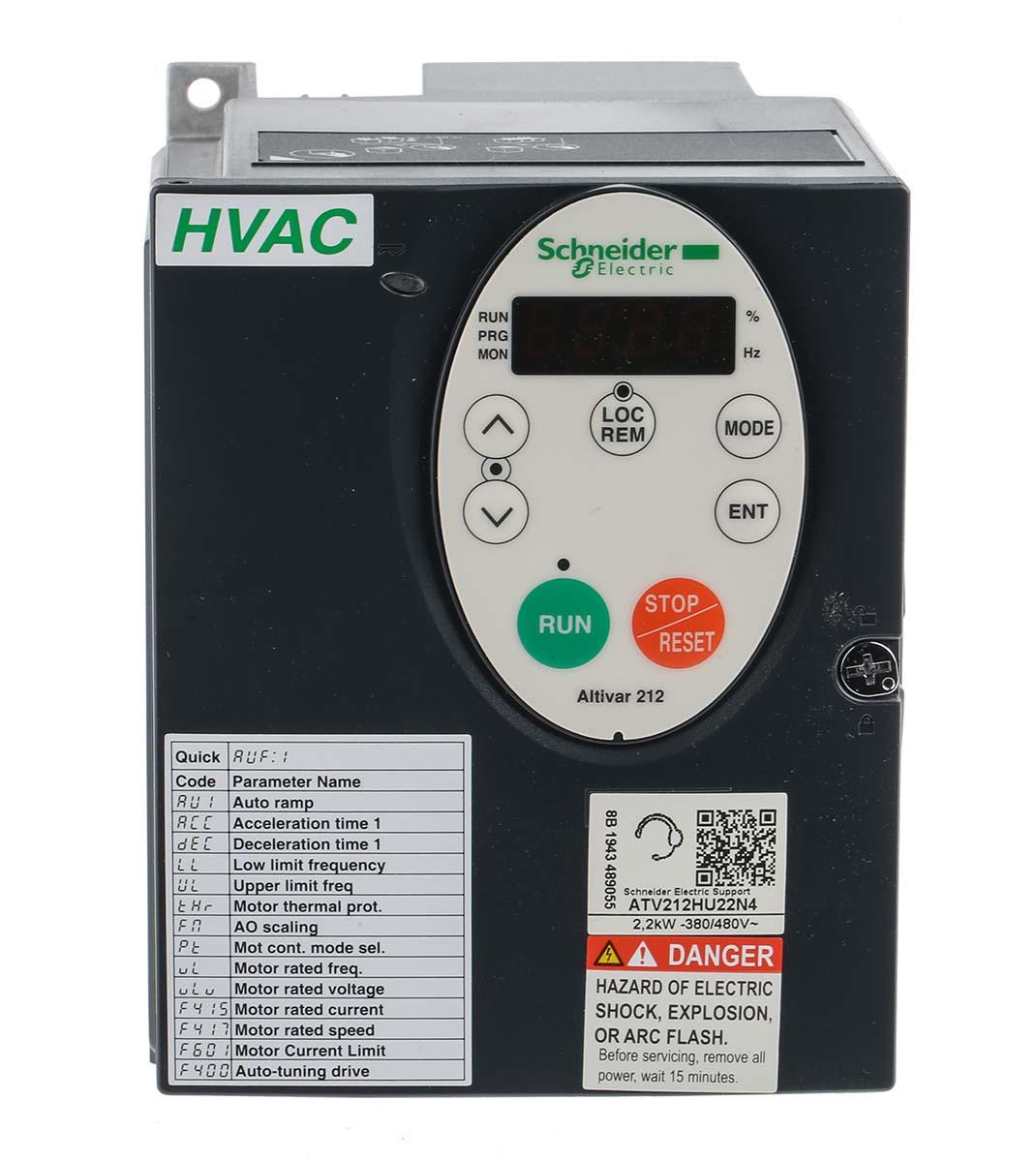 Schneider Electric ALTIVAR 212, 3-Phasen Frequenzumrichter 2,2 kW, 480 V / 3,6 A, 4,6 A 0.5 → 200Hz