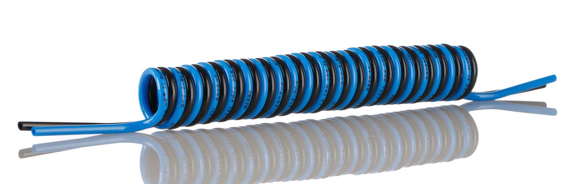 Produktfoto 1 von Festo PUN Polyurethan Spiralschlauch Schwarz, Blau, Innen-Ø 2.6mm x 0.5m, 10bar