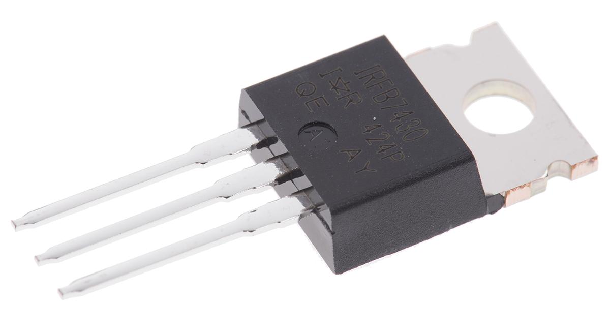 Produktfoto 1 von Infineon StrongIRFET IRFB7430PBF N-Kanal, THT MOSFET 40 V / 195 A 375 W, 3-Pin TO-220AB