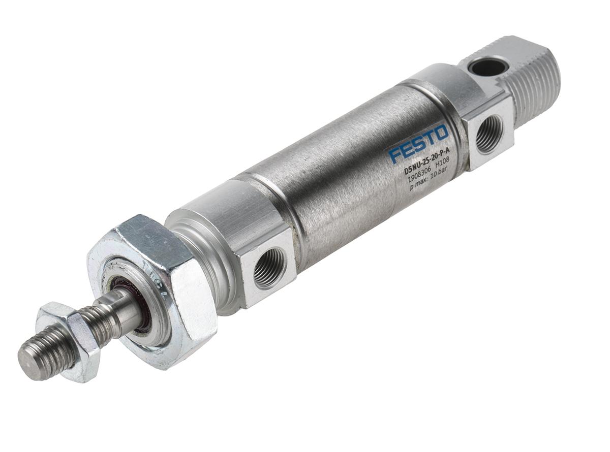 Festo DSNU 1908306, G 1/8 Pneumatikzylinder doppeltwirkend, Bohrung Ø 25mm / Hub 20mm, bis 10 bar