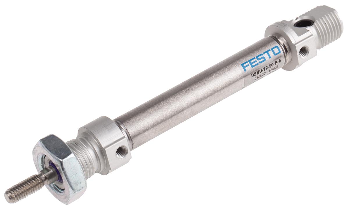 Festo DSNU 19192, M5 Pneumatikzylinder doppeltwirkend, Bohrung Ø 12mm / Hub 50mm, bis 10 bar