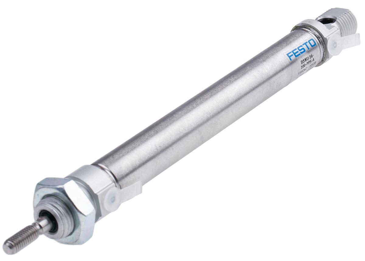 Produktfoto 1 von Festo DSNU 559267, M5 Pneumatikzylinder doppeltwirkend, Bohrung Ø 16mm / Hub 100mm, bis 10 bar