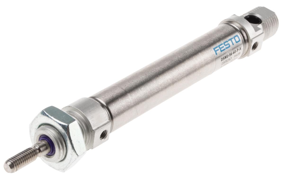 Festo DSNU 1908263, M5 Pneumatikzylinder doppeltwirkend, Bohrung Ø 16mm / Hub 60mm, bis 10 bar