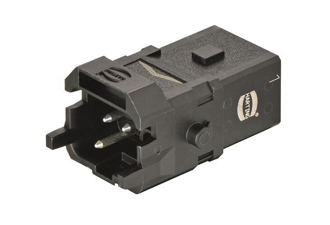 Produktfoto 1 von HARTING Han 1A Industrie-Steckverbinder Kontakteinsatz, 2-polig 10A Stecker, Schrauben