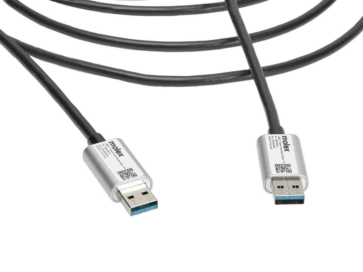 Molex USB-Kabel, USBA / USBA, 10m USB 3.1 Transparent