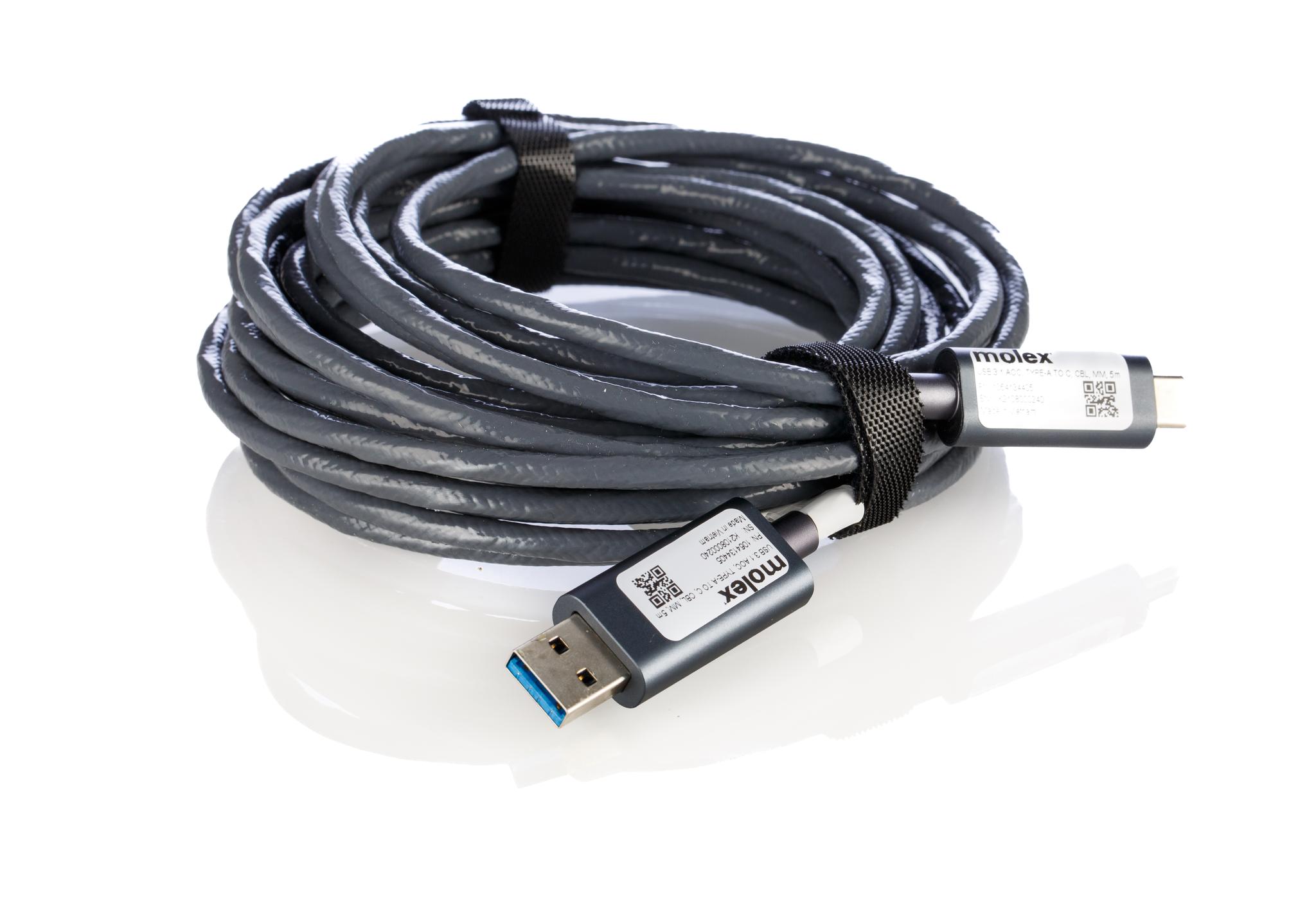 Produktfoto 1 von Molex OptoUSB USB-Kabel, USBA / USB C, 5m USB 3.1