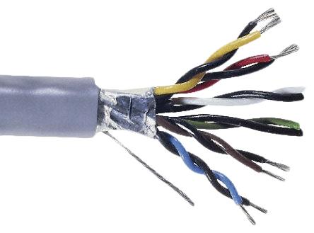 Produktfoto 1 von Alpha Wire 5476C Datenkabel, 6-paarig 0,23 mm Ø 7.42mm F/UTP Schirmung PVC isoliert Twisted Pair Grau