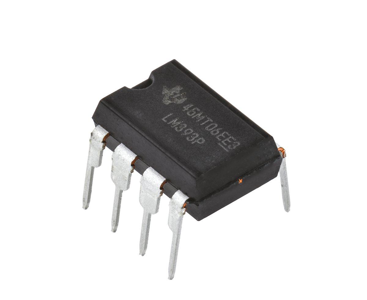 Produktfoto 1 von Komparator LM393P, Open Collector 1.3μs 2-Kanal PDIP 8-Pin 3 → 28 V