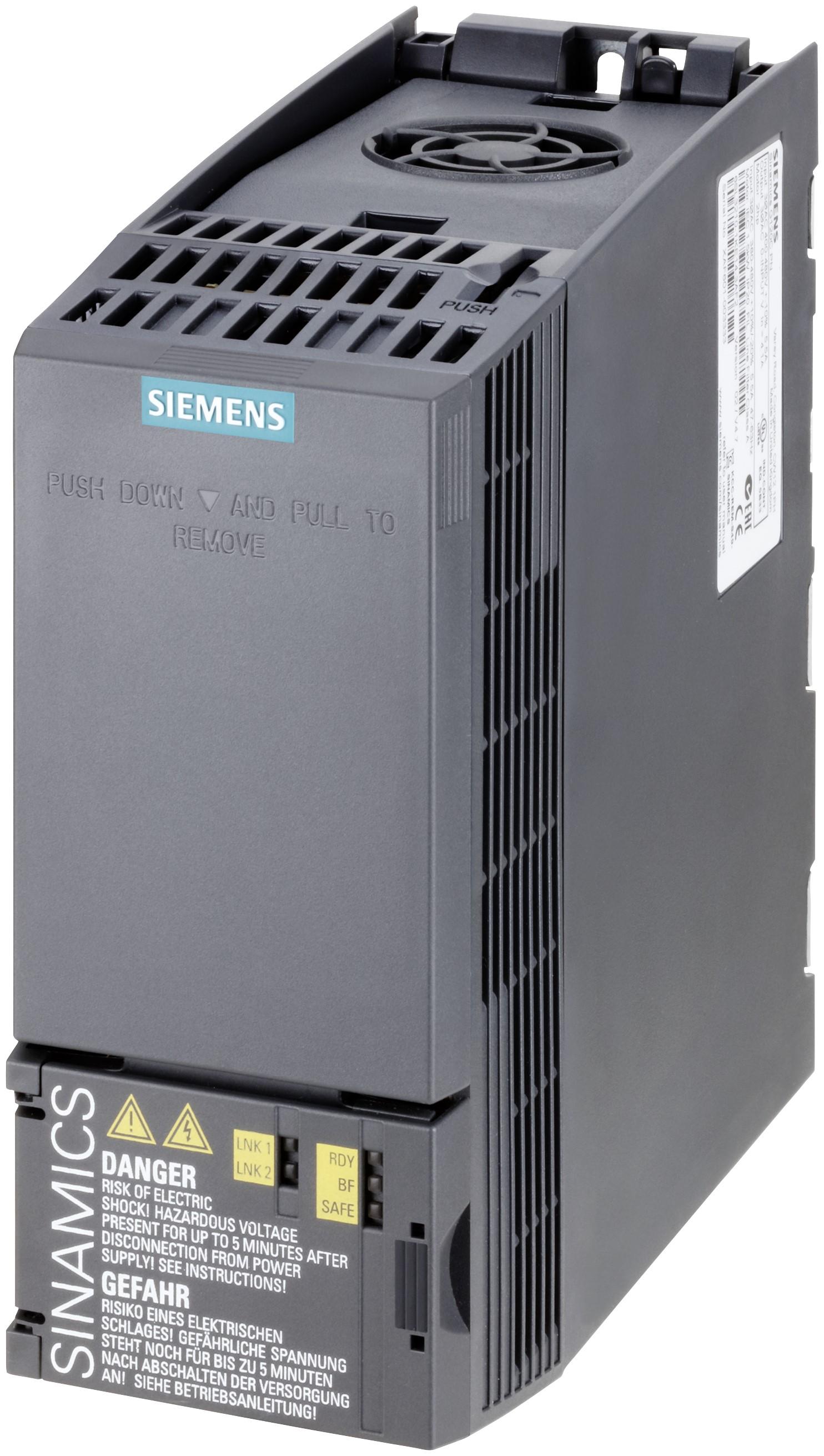 Produktfoto 1 von Siemens SINAMICS G120C, 3-Phasen Frequenzumrichter 0,37 kW, 400 V ac / 1,9 A, 2,3 A 0 → 240 (Vector Control) Hz,