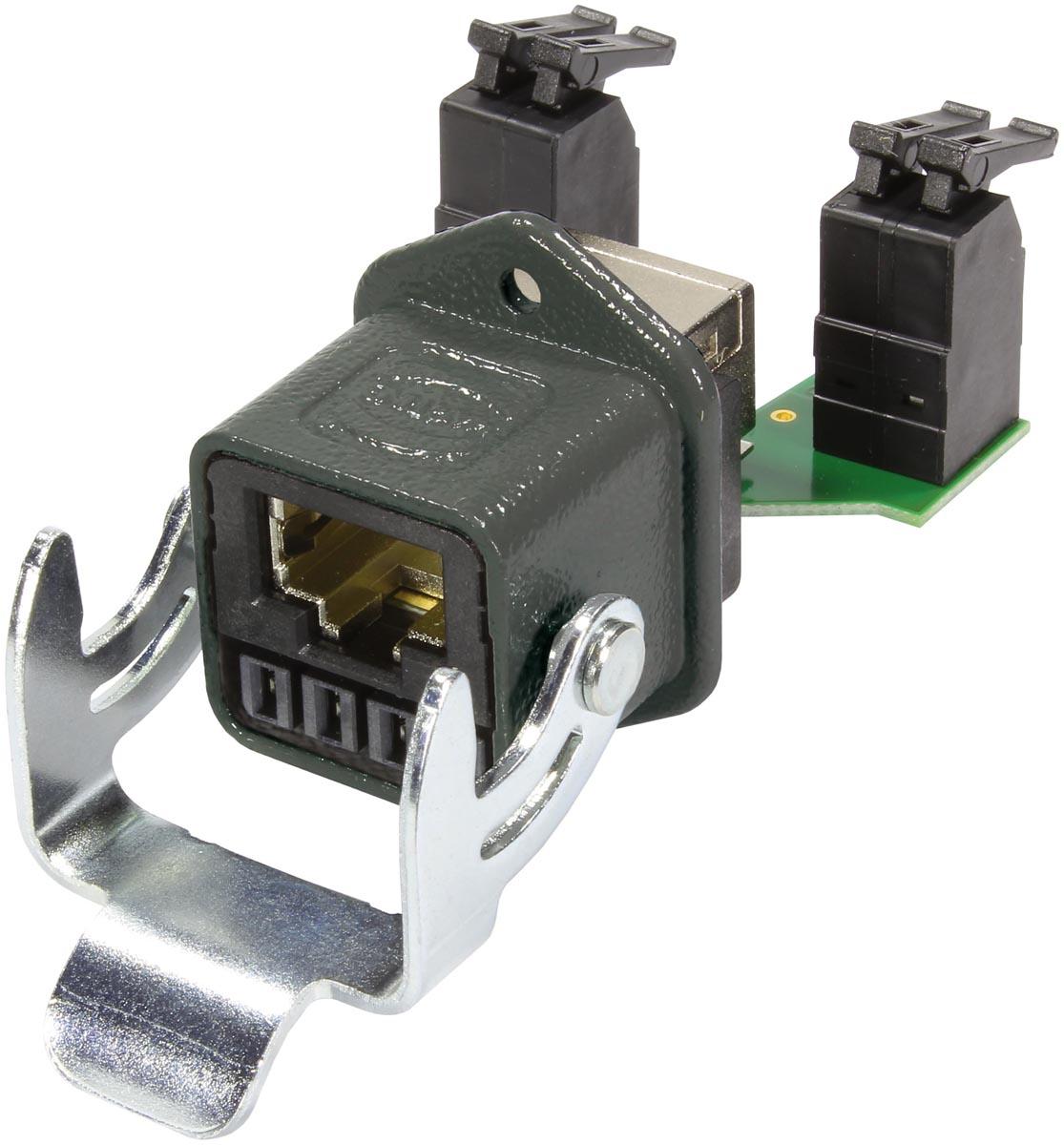 Harting RJ45 Hybrid Cat.6 RJ45-Steckverbinder Buchse, 12-Port 12-polig Geschirmt, Tafelmontage