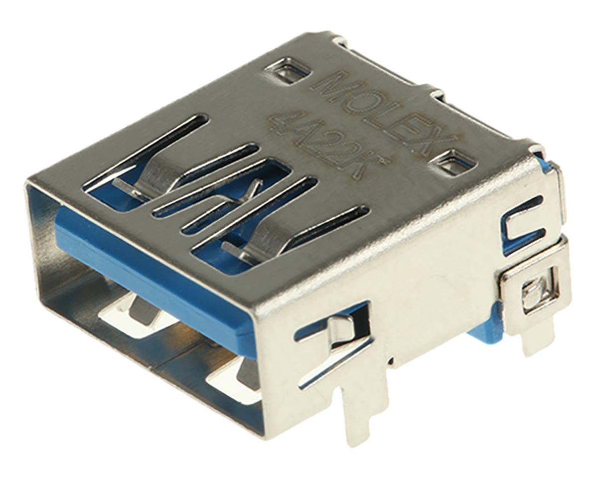 Produktfoto 1 von Molex USB-Steckverbinder 3.0 A Buchse / 1.8A, THT