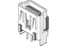 Produktfoto 1 von Molex On-The-Go USB-Steckverbinder Mini B Buchse / 1.0A, THT