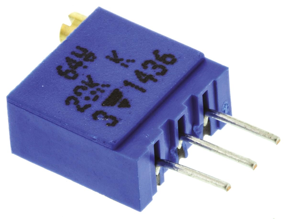 Produktfoto 1 von Vishay 64W 19-Gang THT Trimmer-Potentiometer, Einstellung von oben, 20kΩ, ±10%, 0.5W, Pin, L. 9.7mm