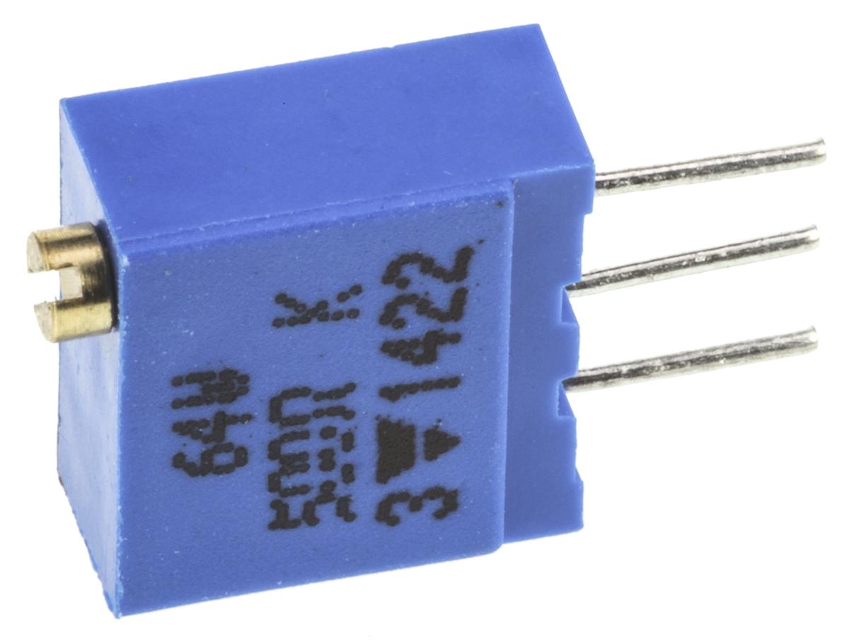 Produktfoto 1 von Vishay 64W 19-Gang THT Trimmer-Potentiometer, Einstellung von oben, 500Ω, ±10%, 0.5W, Pin, L. 9.7mm