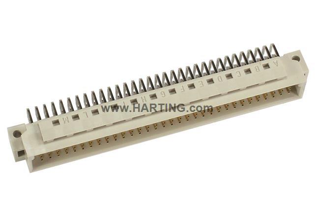 HARTING DIN 41612-Steckverbinder Stecker gewinkelt, 96-polig / 3-reihig, Raster 2.54mm Lötanschluss Durchsteckmontage