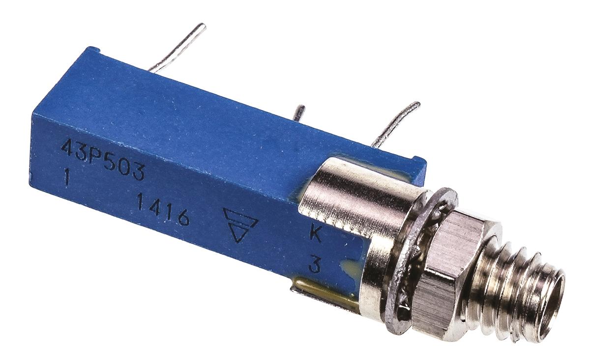 Produktfoto 1 von Vishay 43P 20-Gang THT Trimmer-Potentiometer, Seitliche Einstellung, 50kΩ, ±10%, 0.5W, Pin, L. 27.81mm