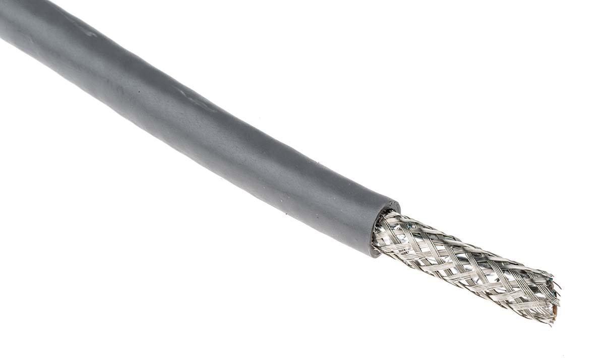 Alpha Wire Alpha Essentials Steuerkabel, 8-adrig x 0,35 mm² Grau, 30m, 22 AWG, Geflecht, Folie