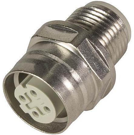 Produktfoto 1 von Harting Rundsteckverbinder Adapter, M12, 4-polig, Buchse, M12, 1 Ports, 4-poliger Stecker, M12, 4-polig / Stecker