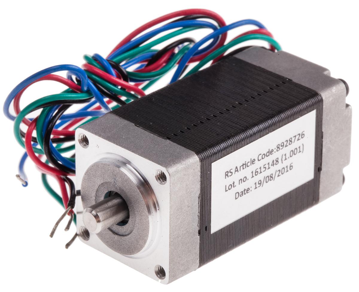 Produktfoto 1 von RS PRO Hybrid, Dauermagnet 1.8° Schrittmotor 4,32 V / 800 mA 30mNm 4-adrig, 20.2 x 20.2mm Wellen-Ø 4mm