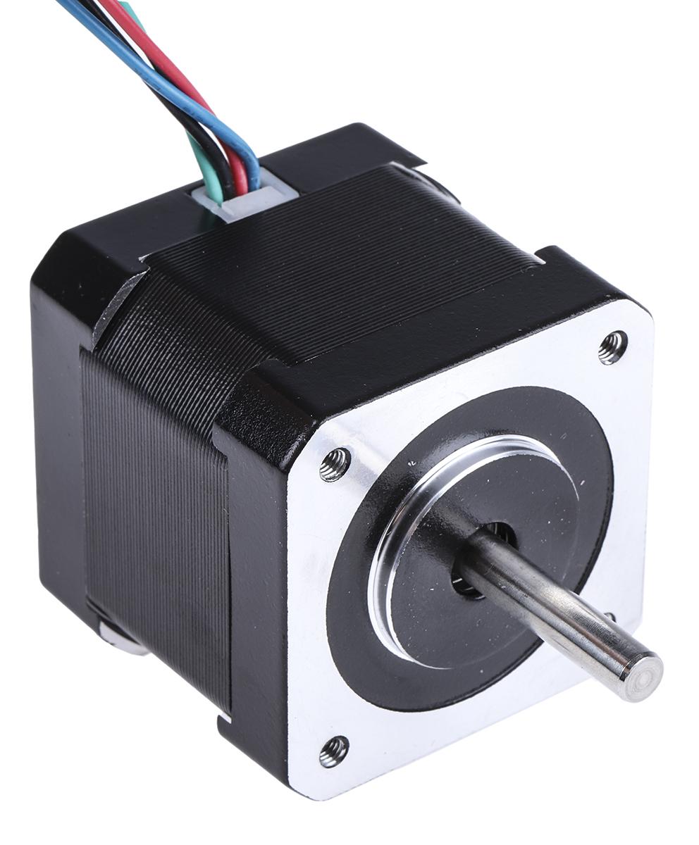 Produktfoto 1 von RS PRO Hybrid, Dauermagnet 1.8° Schrittmotor 2,8 V / 1,68 A 0.36Nm 4-adrig, 42.3 x 42.3mm Wellen-Ø 5mm